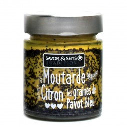 Moutarde saveur citron et graines de pavot bleu