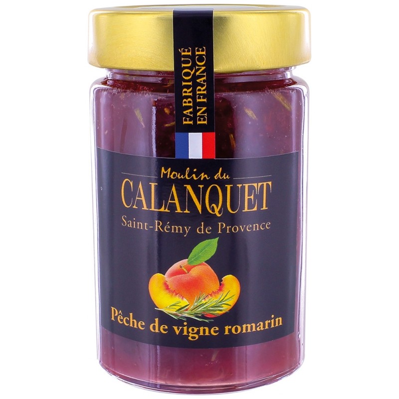 Confiture Pêche de vigne romarin 220 g